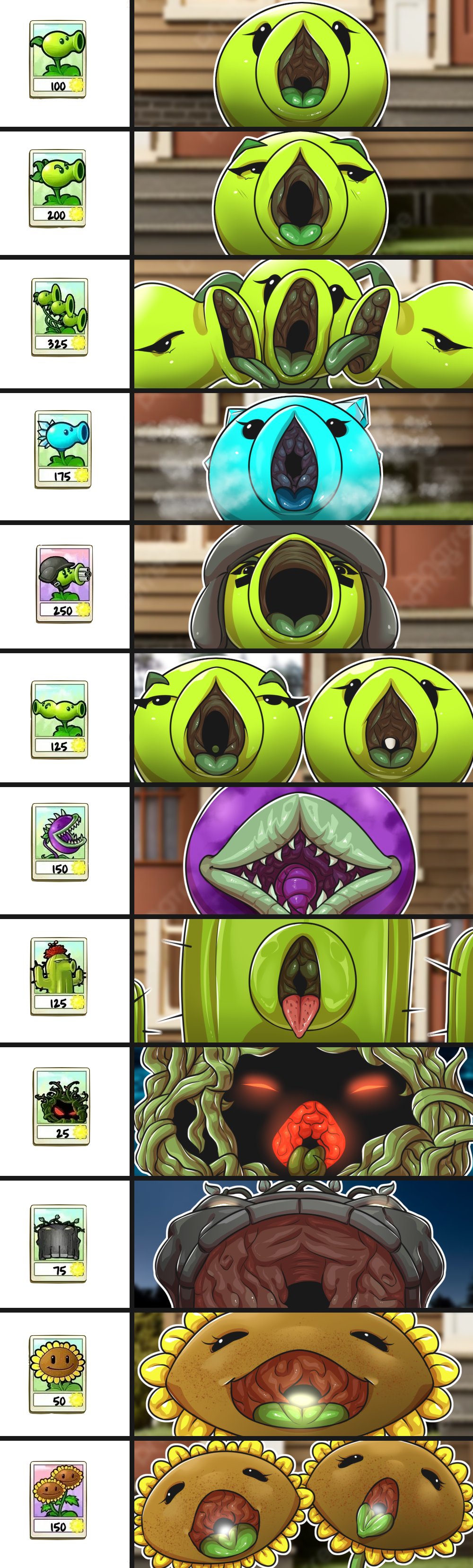 Cactus & Chomper (Plants Vs Zombies) Rule 34 – Feral Only