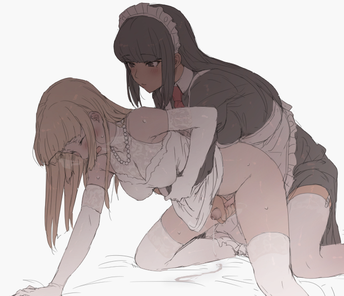 Futa-sama & Straight Black-haired Maid (Original) Rule 34