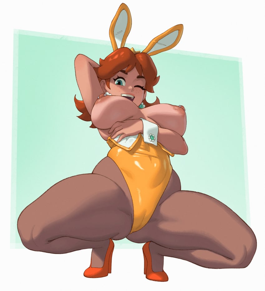 Princess Daisy (Mario) Rule 34 – Arm Under Breasts