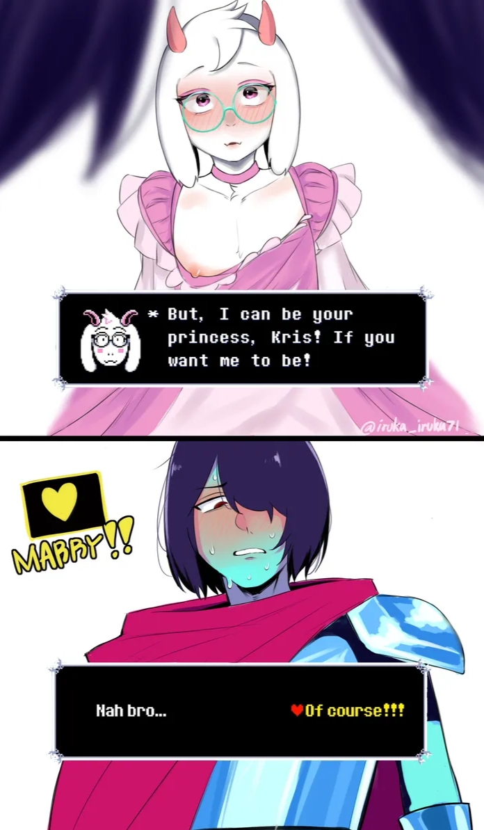 Kris & Ralsei (Deltarune) Rule 34 – Crossdressing