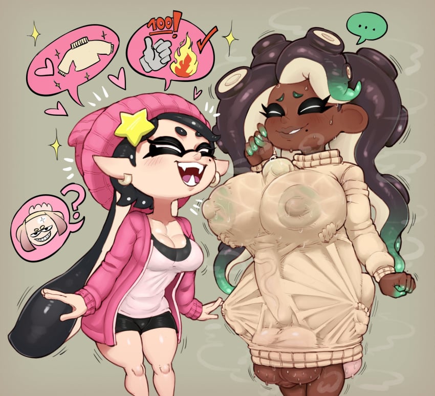 Callie & Inkling (Nintendo) Rule 34 – Areolae