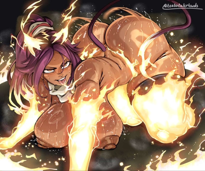 Shihouin Yoruichi (Bleach) Rule 34 – All Fours