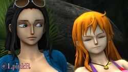 Nami & Nico Robin (One Piece) Rule 34 Video – Against Tree