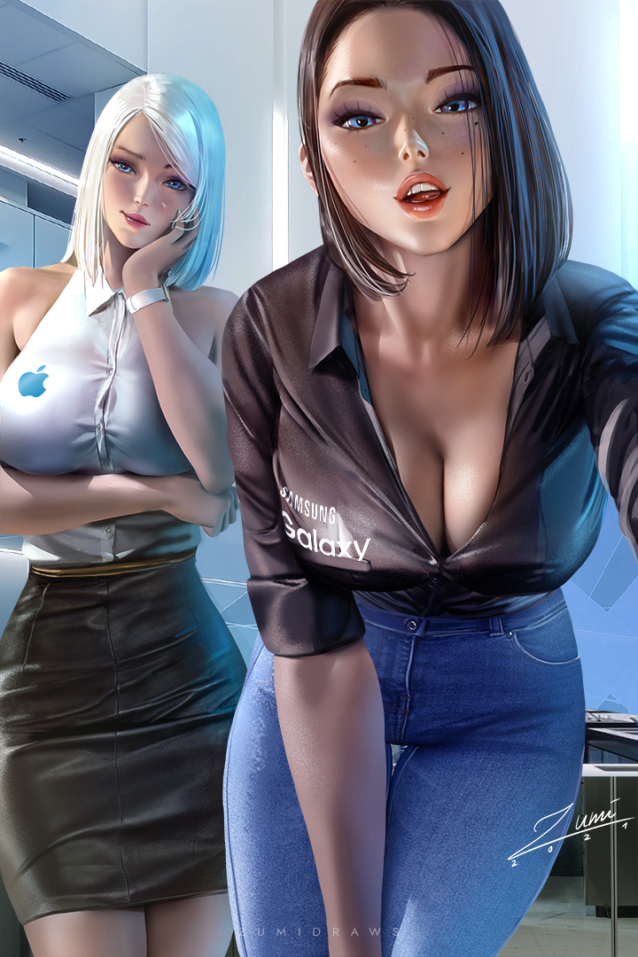 Samsung Sam & Siri (Apple Inc.) Rule 34 – Arm Out