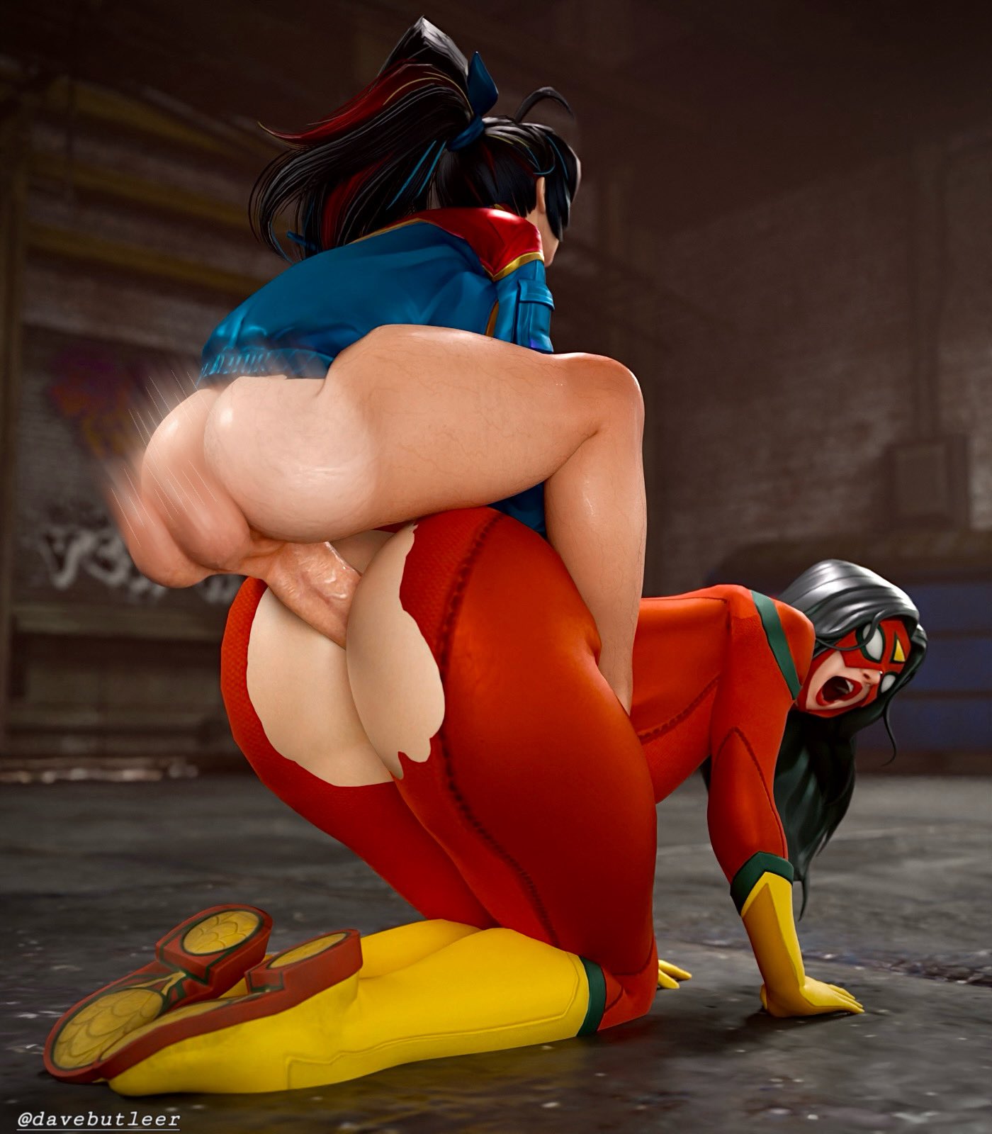 Jessica Drew & Peni Parker (Fortnite) Rule 34 – Anal