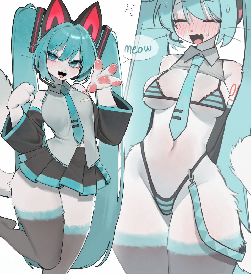 Catsune Miku & Hatsune Miku (Vocaloid) Rule 34