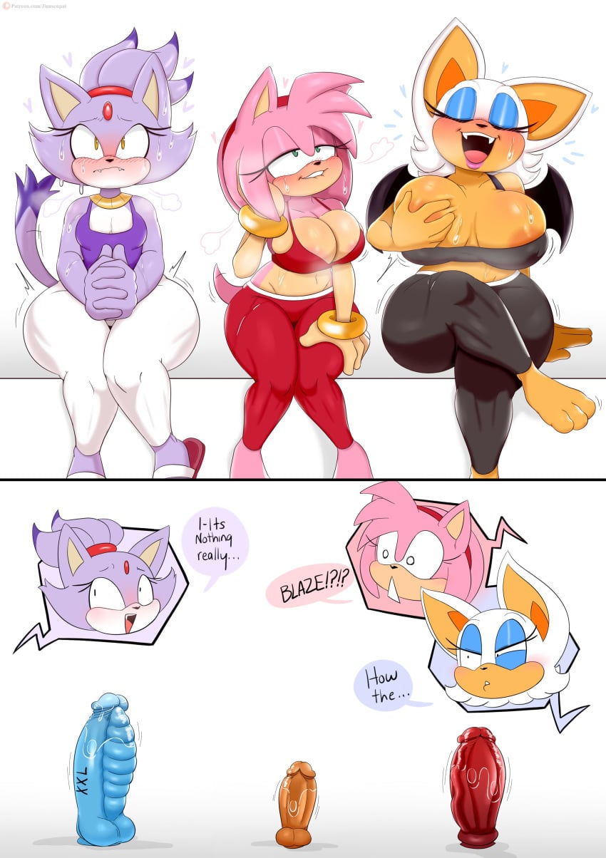 Amy Rose & Blaze The Cat (Sega) Rule 34 – After Dildo Penetration