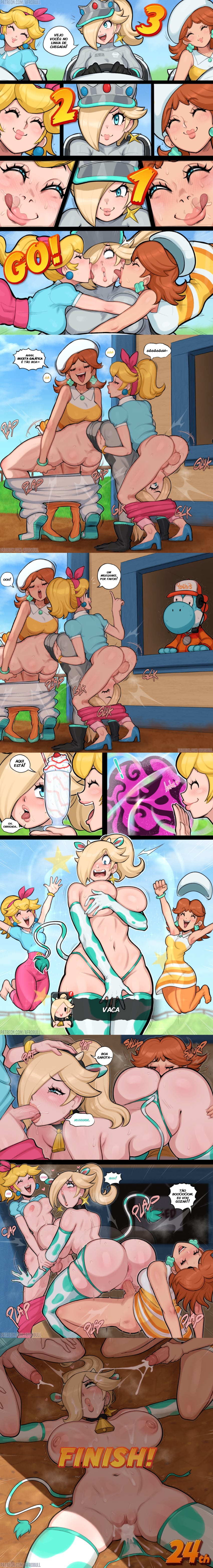Cyan Yoshi & Princess Daisy (Mario) Rule 34 – After Sex