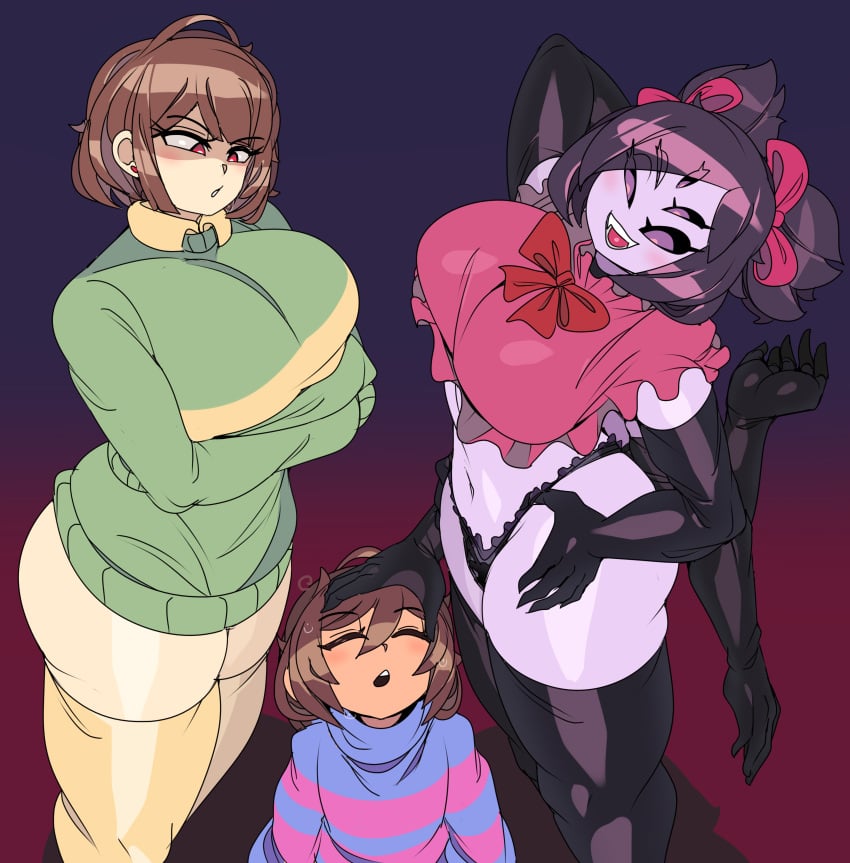 Chara & Female Chara (Undertale) Rule 34 – 6 Arms