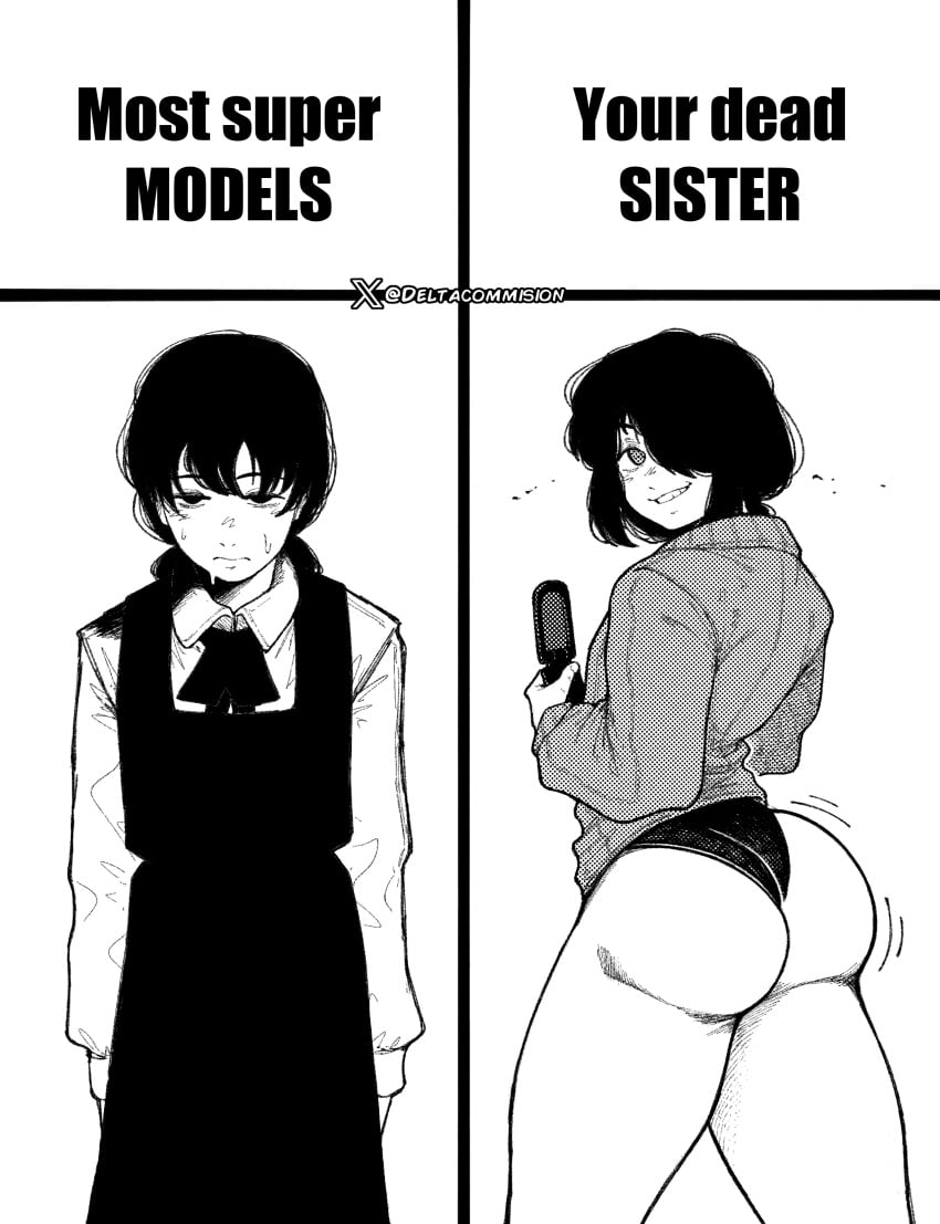 Mitaka Asa & Nayuta (Chainsaw Man) Rule 34 – Arms At Sides