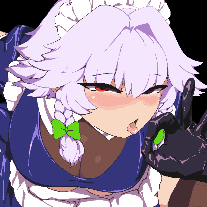 Sakuya Izayoi (Touhou) Rule 34 GIF – Black Elbow Gloves