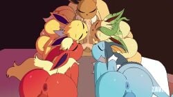All Nine Eeveelutions & Cumporeon (Game Freak) Rule 34 Video