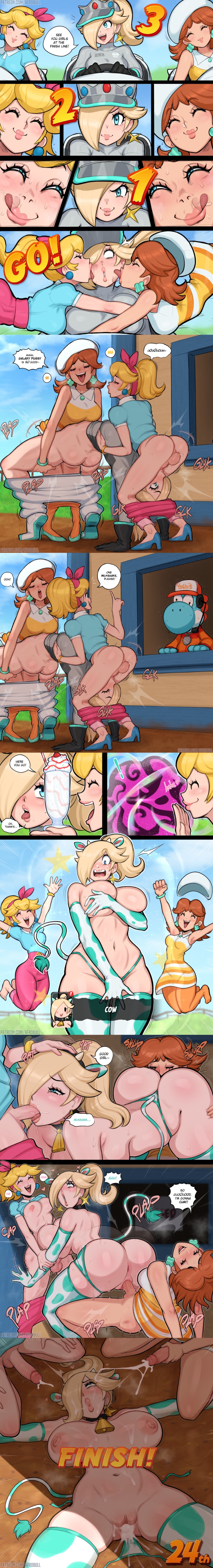 Cyan Yoshi & Princess Daisy (Mario) Rule 34 – After Sex
