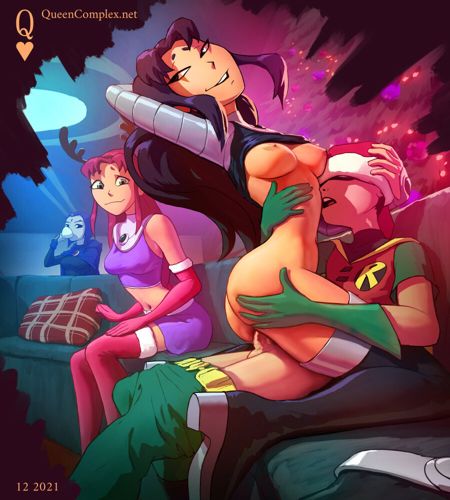 Blackfire & Dick Grayson (Christmas) Rule 34 – Areolae