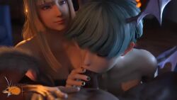 Emilie De Rochefort & Morrigan Aensland (Darkstalkers) Rule 34 Video
