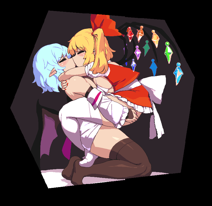 Flandre Scarlet & Remilia Scarlet (Touhou) Rule 34 GIF