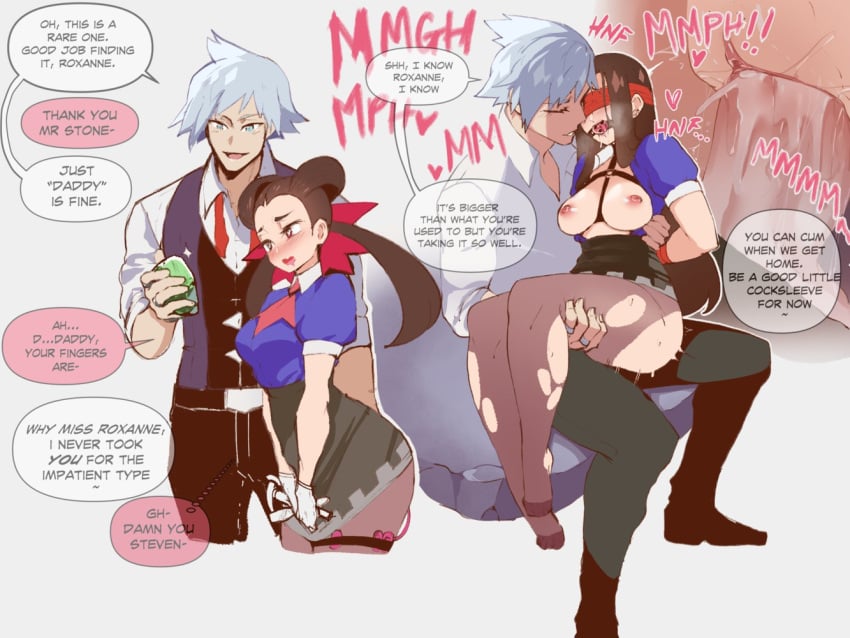 Gym Leader & Roxanne (Pokemon) Rule 34 – Arms Behind Back