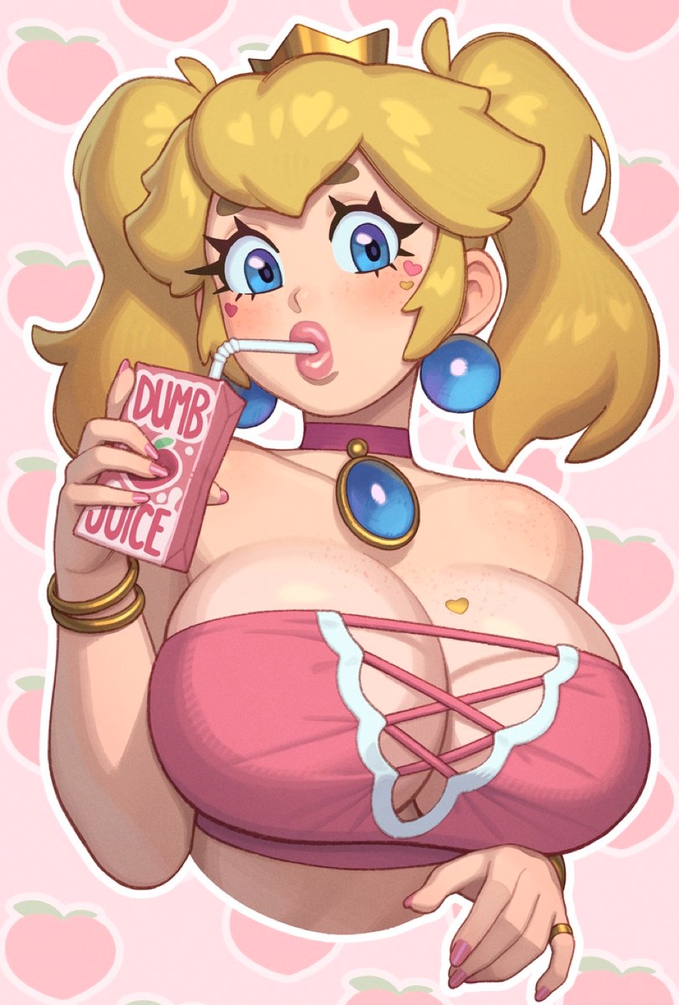 Bimbo Peach & Princess Peach (Mario) Rule 34 – Big Breasts