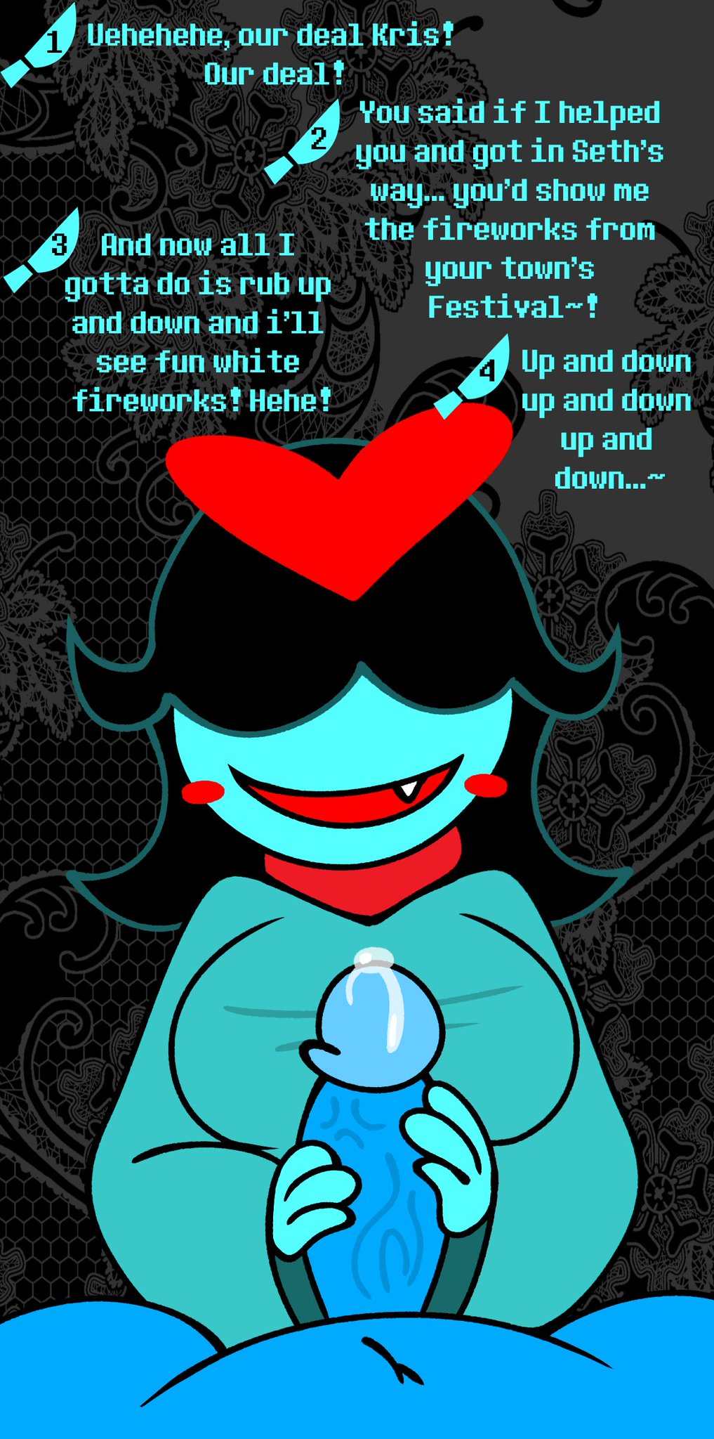 Aqua & Kris (Deltarune) Rule 34 – Blue Skin