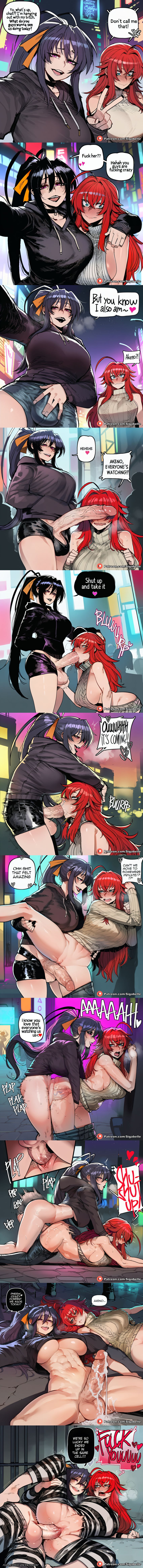 Akeno Himejima & Rias Gremory (High School Dxd) Rule 34