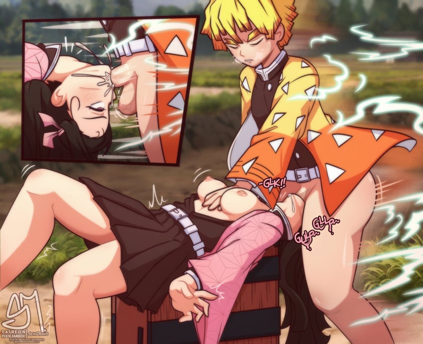 Kamado Nezuko & Zenitsu Agatsuma (Demon Slayer) Rule 34