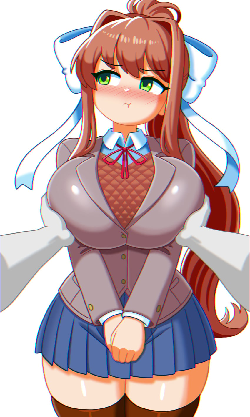 Monika (Doki Doki Literature Club) Rule 34 – Breast Grab