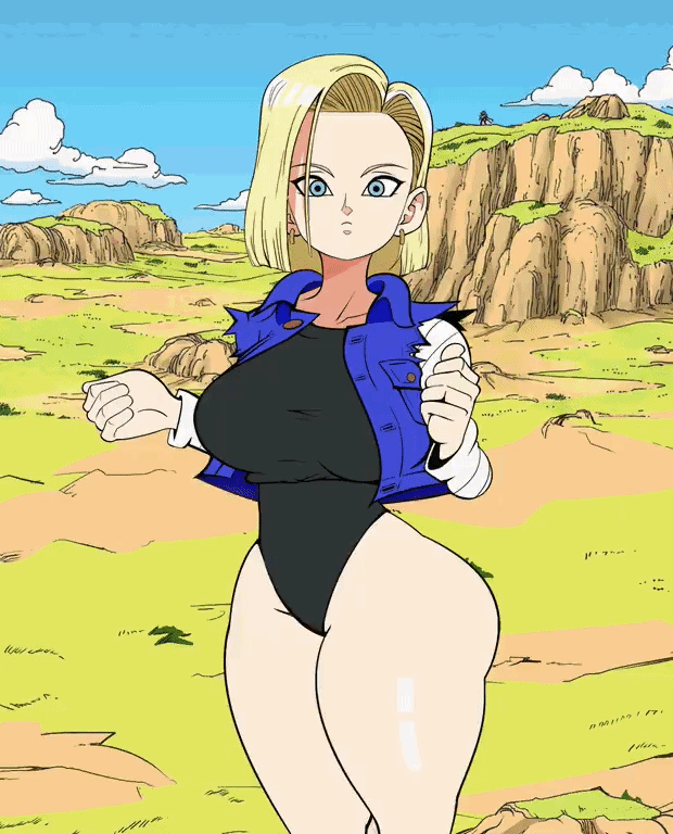 Android 18 (Dragon Ball) Rule 34 GIF – Blonde