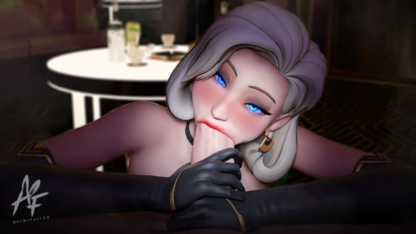 Mercy Overwatch Rule 34 – Blowjob & Arm Gloves 3D Pic