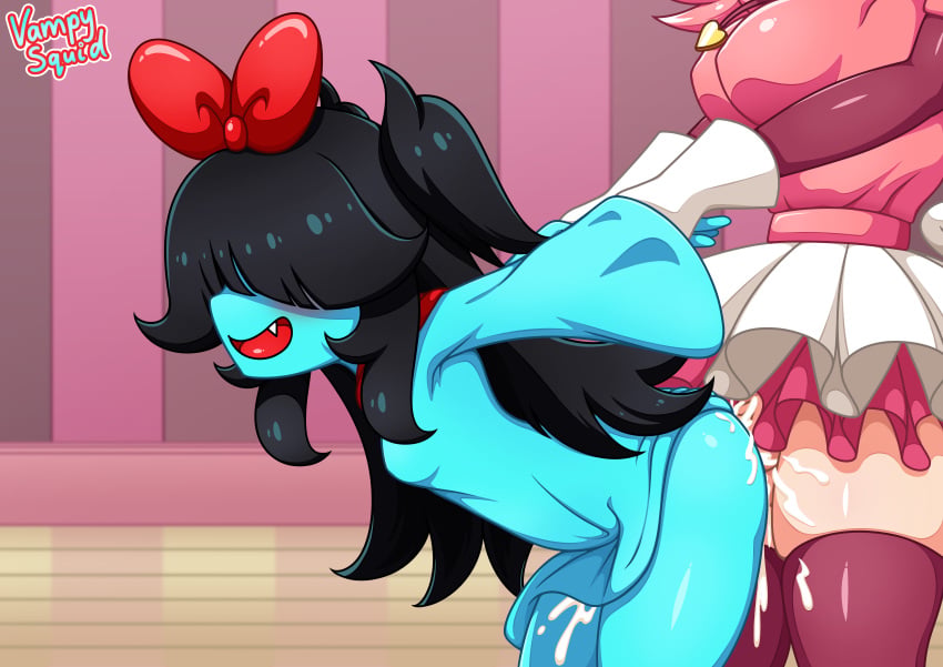 Aqua & Mad Mew Mew (Deltarune) Rule 34 – Arms Behind Back
