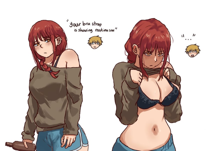 Makima & Denji Chainsaw Man Rule 34 – Big Tits & Scowl Hentai Pic