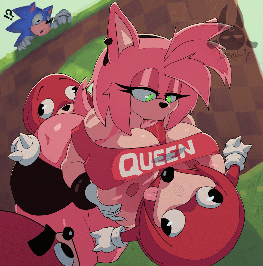 Amy Rose & Knuckles The Echidna (Sega) Rule 34 GIF