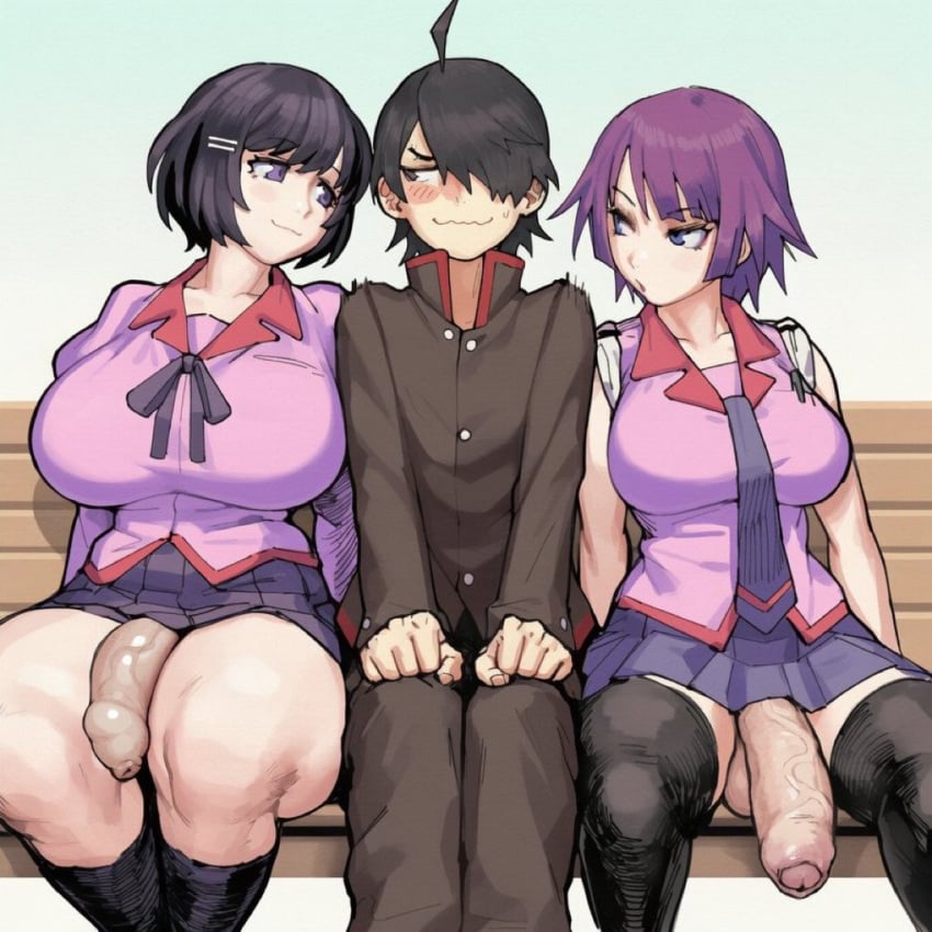 Araragi Koyomi & Hanekawa Tsubasa (Monogatari) Rule 34