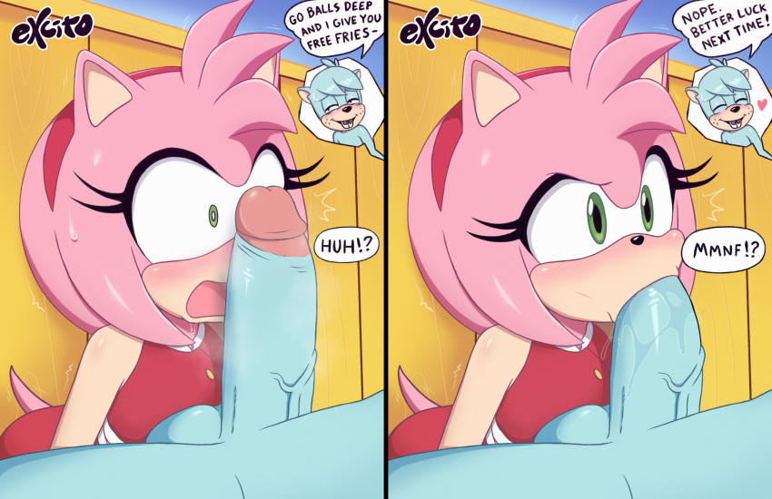 Amy Rose & Dave The Intern (Sonic) Rule 34 – Blowjob