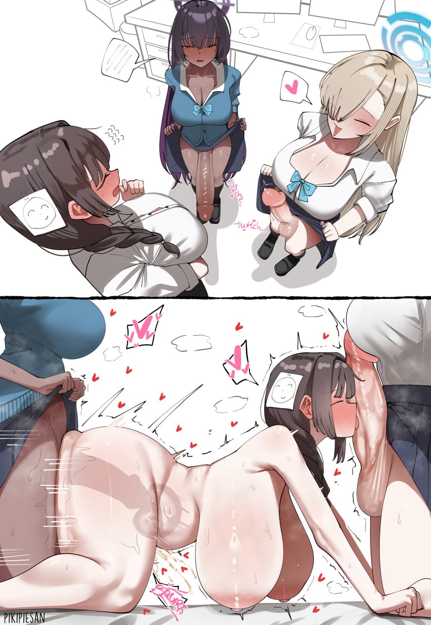 Sensei & Karin Blue Archive Rule 34 – Blowjob Hentai Pic #2