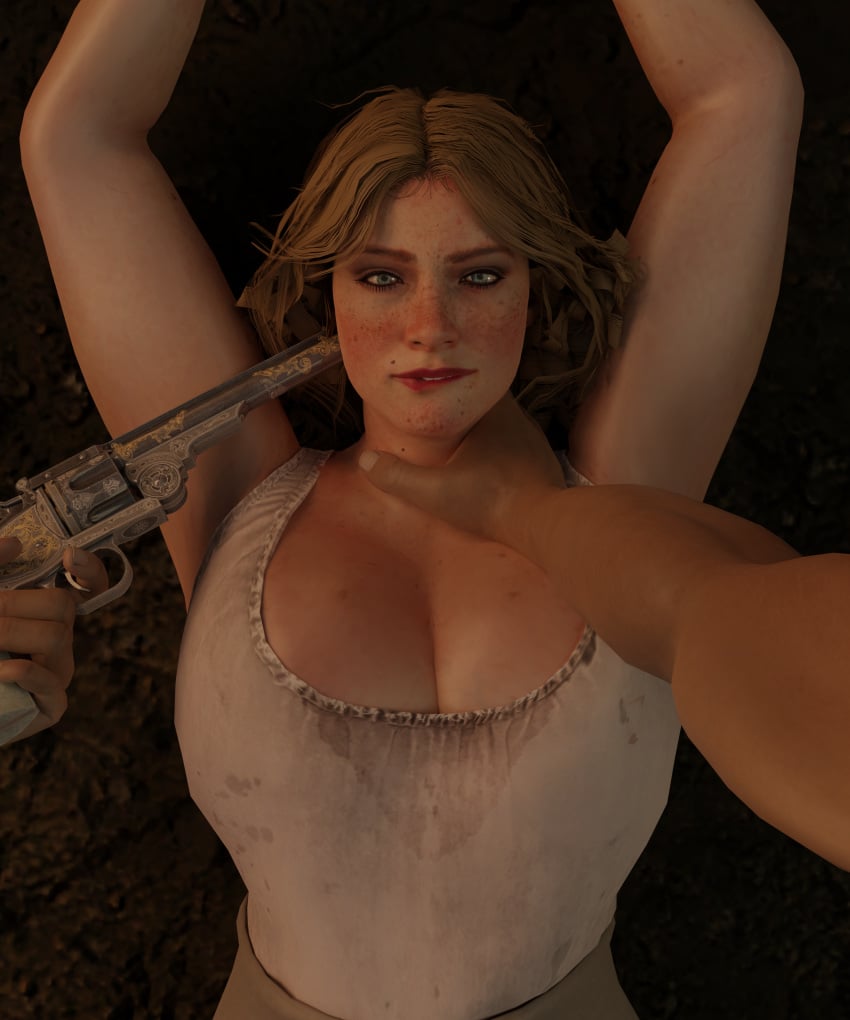 Karen Jones (Red Dead Redemption) Rule 34 – Arms Above Head