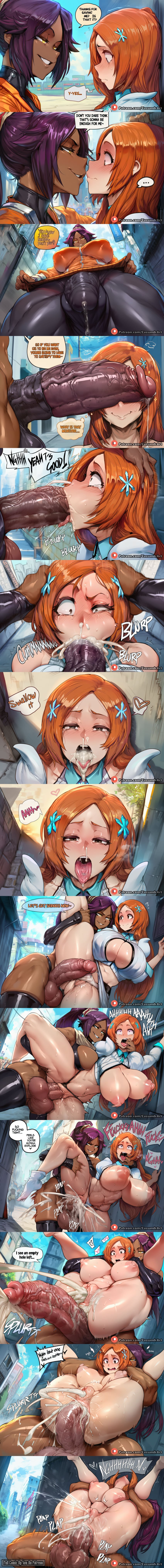 Inoue Orihime & Yoruichi (Bleach) Rule 34 – Abs