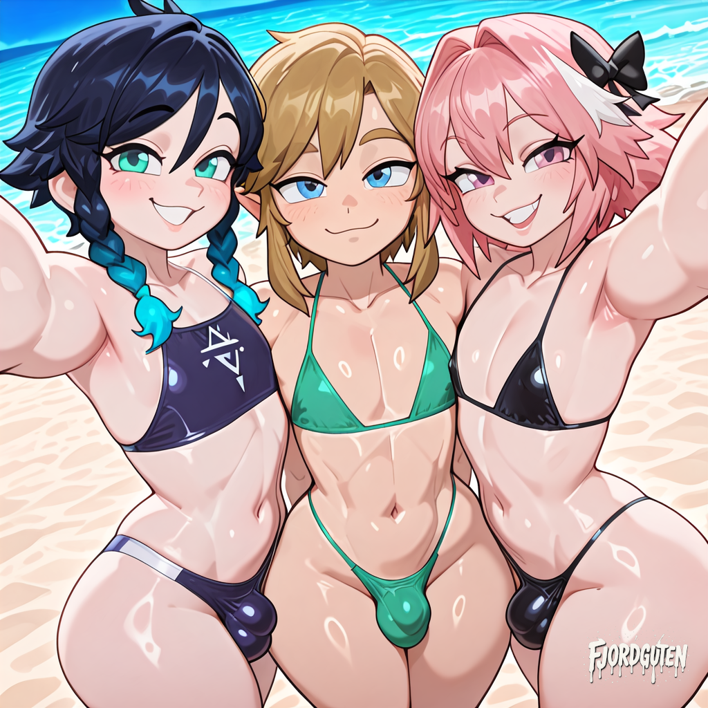 Astolfo & Link (Fate) Rule 34 – Beach