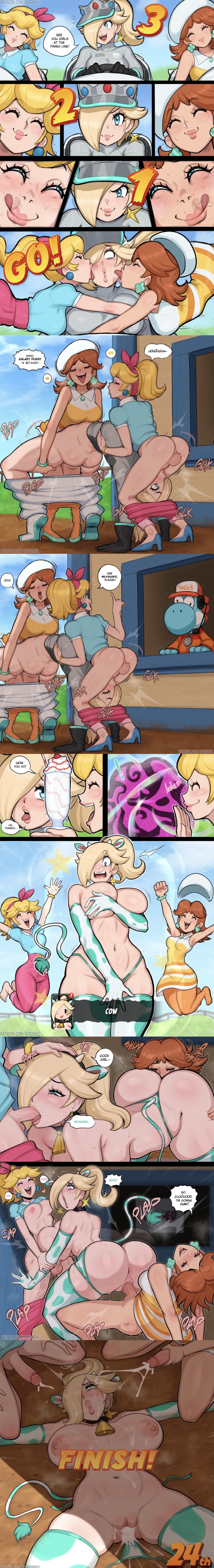 Cyan Yoshi & Princess Daisy (Mario) Rule 34 – After Sex