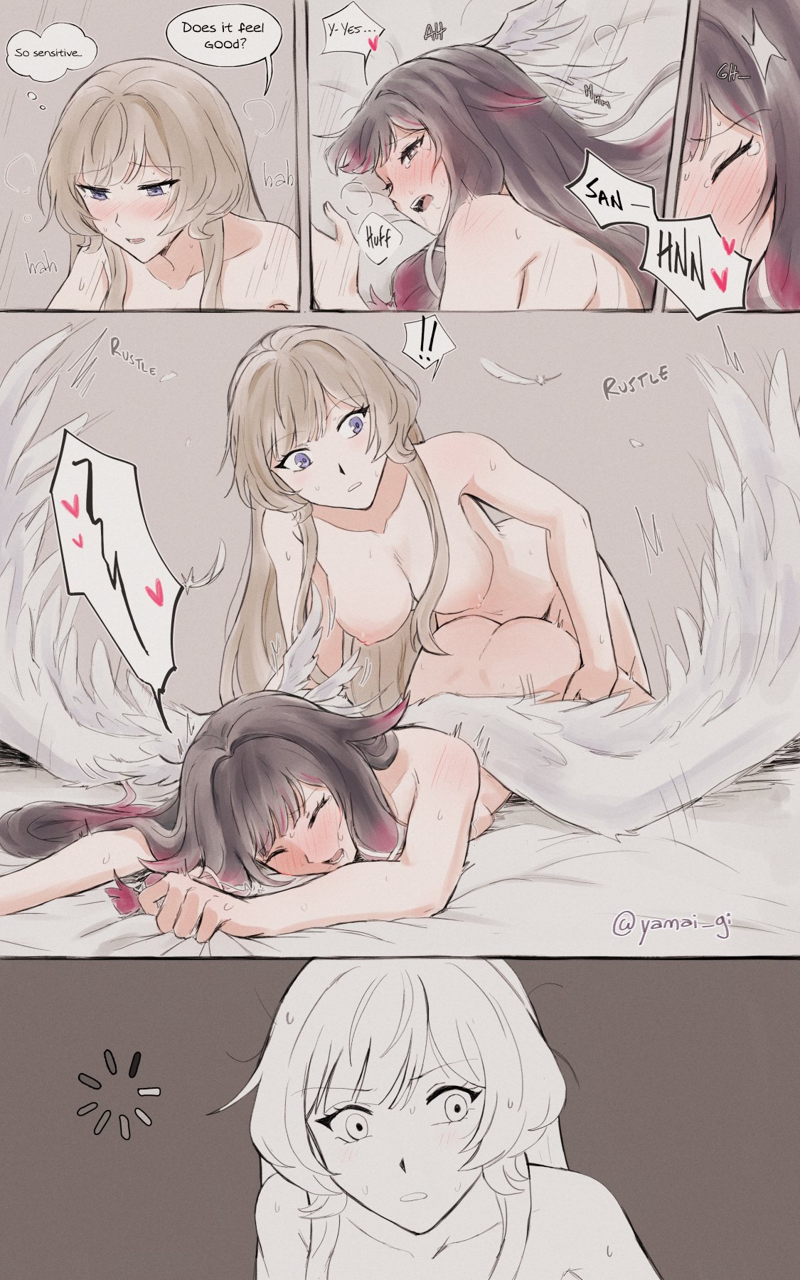Columbina & Sandrone (Genshin Impact) Rule 34 – Angel Wings