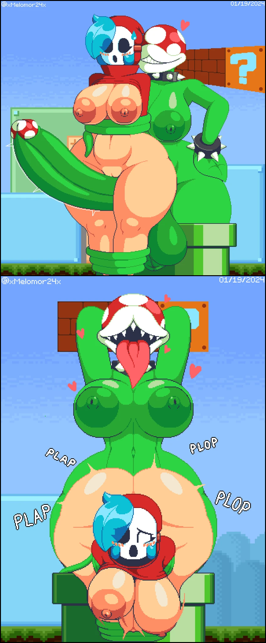 Piranha Plant & Shy Gal Mario Rule 34 – Futanari Comic