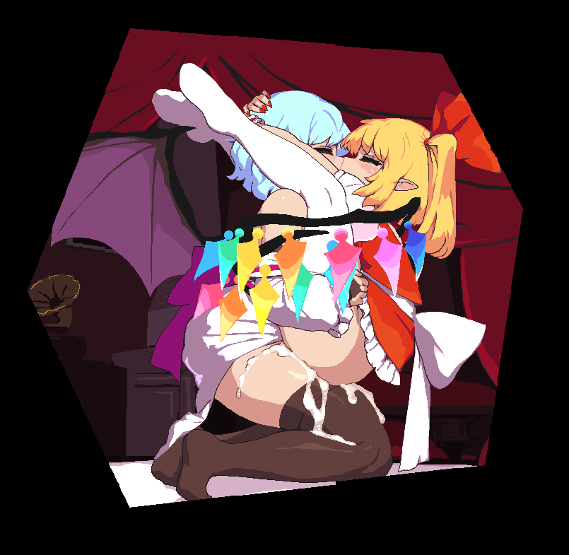Flandre Scarlet & Remilia Scarlet (Touhou) Rule 34 GIF