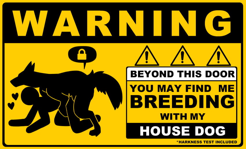 Warning Sign Person Rule 34 – Animal Genitalia