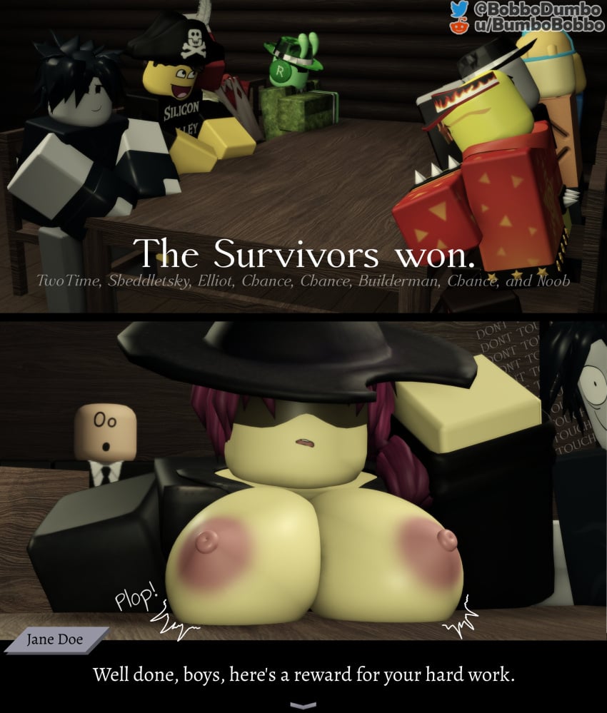 Robloxian & Jane Doe Roblox Game Rule 34 – Big Tits & Suit 3D Pic