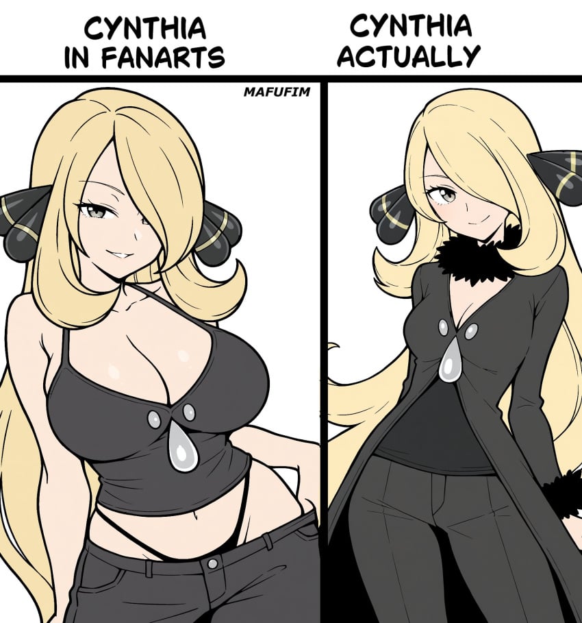 Cynthia (Game Freak) Rule 34 – Alternate Breast Size