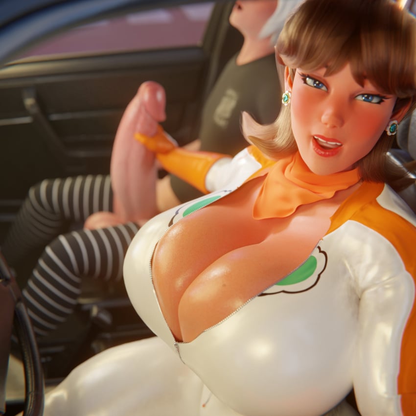 Princess Daisy & Scraggle Mario Rule 34 – Handjob 3D Pic