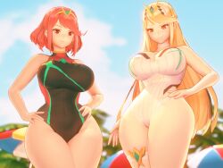 Mythra & Pyra (Xenoblade) Rule 34 Video – Beach
