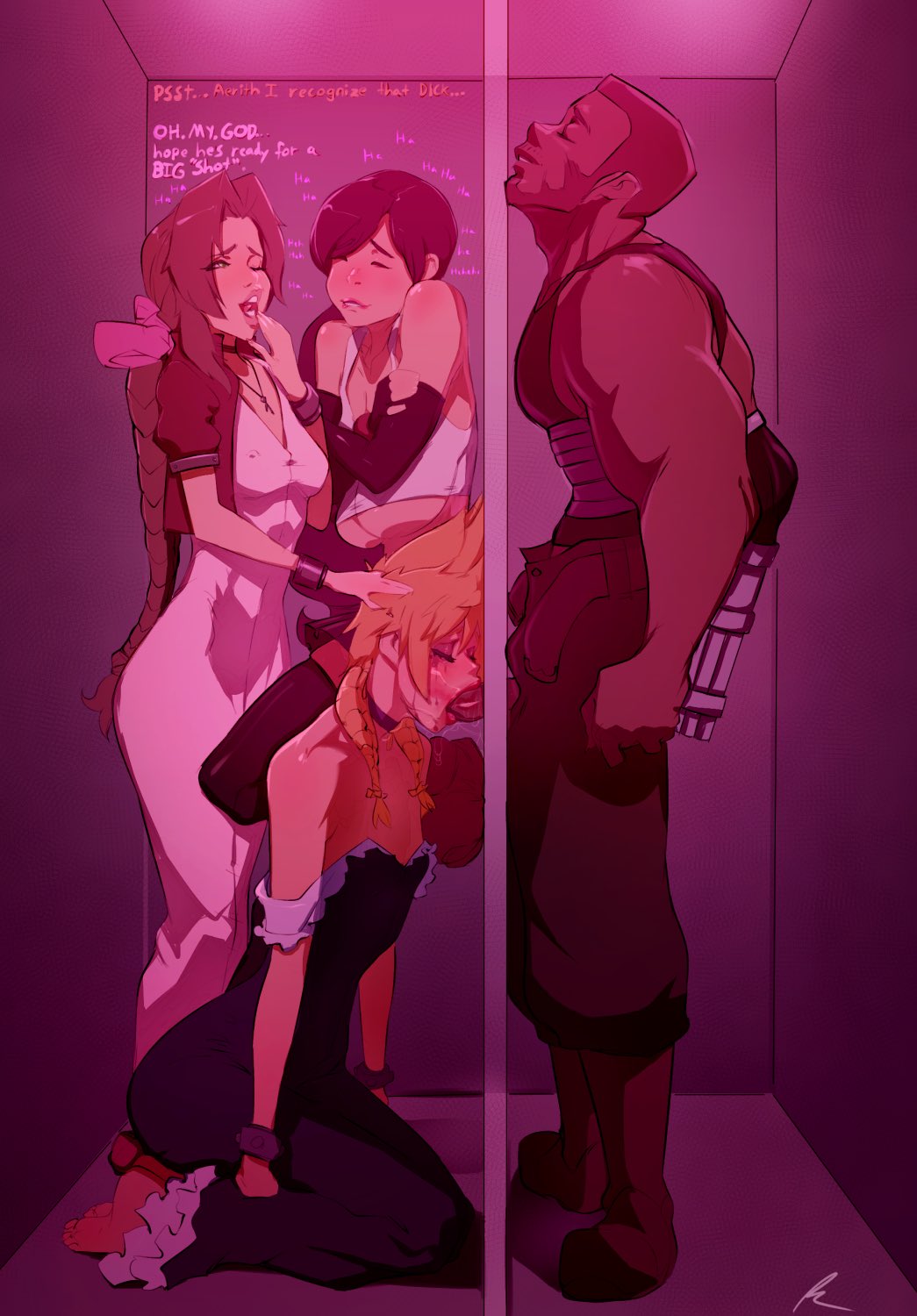 Aerith Gainsborough & Barret Wallace (Final Fantasy) Rule 34