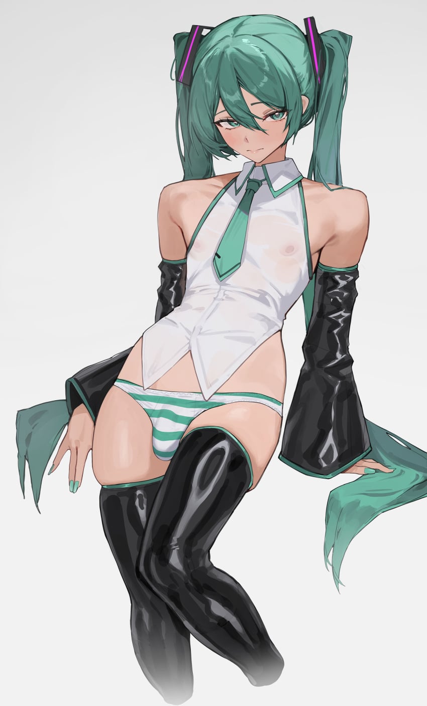 Hatsune & Male Miku Vocaloid Rule 34 – Bulge Hentai Pic