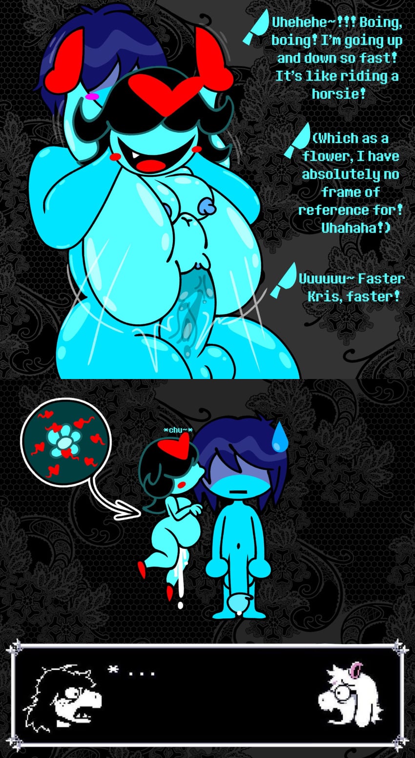 Aqua & Kris (Deltarune) Rule 34 – Blue Skin