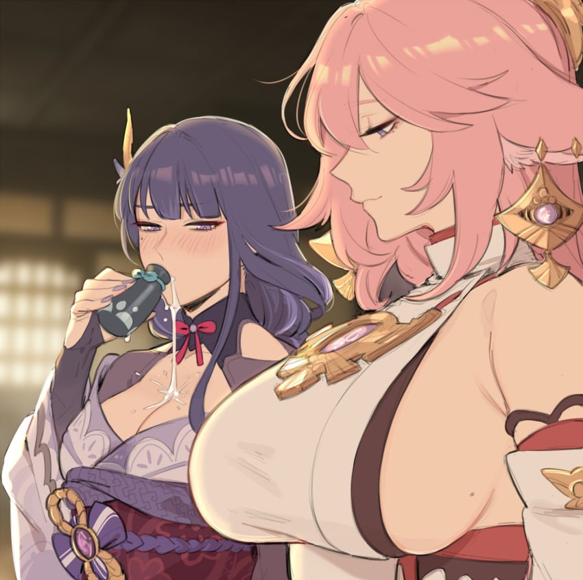 Raiden Shogun & Yae Miko (Genshin Impact) Rule 34